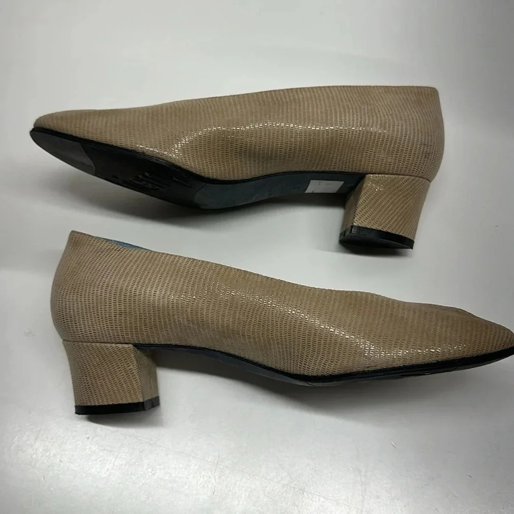 Thierry Rabotin High Heel Shoes Pumps Peep Toe Suede Light Tan Brown Size 38 7.5 - Picture 8 of 13